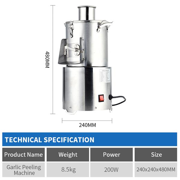 Electric Commercial Dry Garlic Peeling Machine